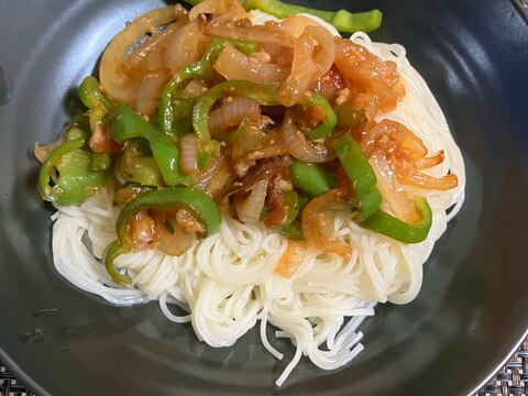 【トマト塩麹活用】素麺ナポリタン風